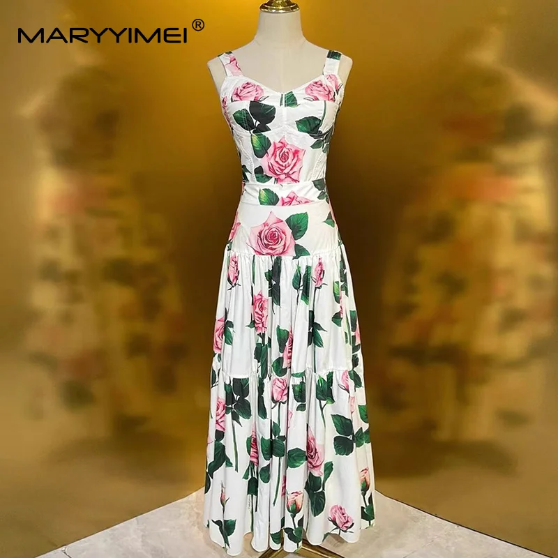 Romper Floral Print - MARYYIMEI Çiçek Baskılı Pileli Eklemeli Moda